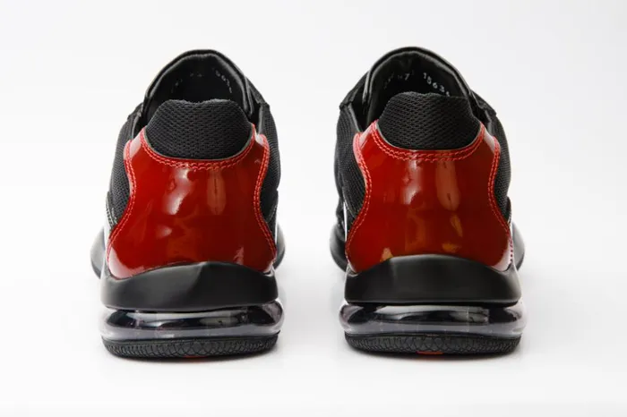 Vinci Leather Sneakers The Zona Black and Red Leather Sneaker 8211 Men