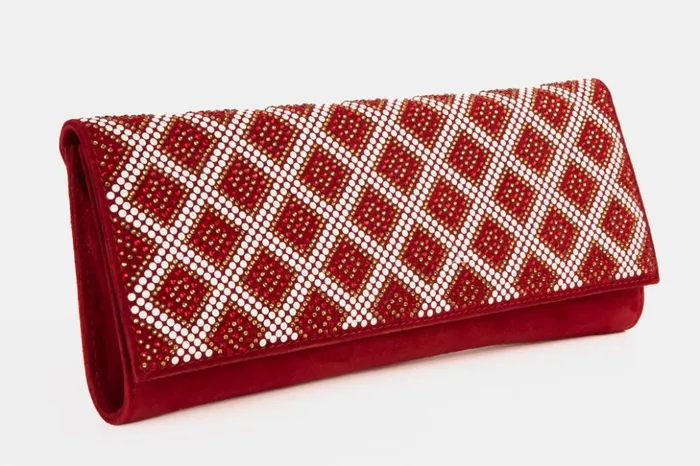 Vinci Leather Women Bags The Nampula Red Glitter Suede Leather Clutch 8211 Women