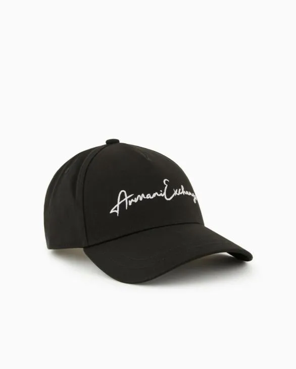 Visor Hat With Maxi Logo White Men Armani Hats And Gloves