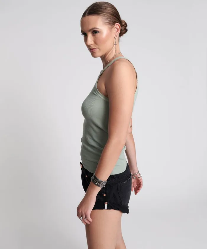 WASHED KHAKI BOWER BIRD SINGLET Women One Teaspoon Tees and Tanks WASHED KHAKI BOWER BIRD SINGLET Women One Teaspoon Tees and Tanks