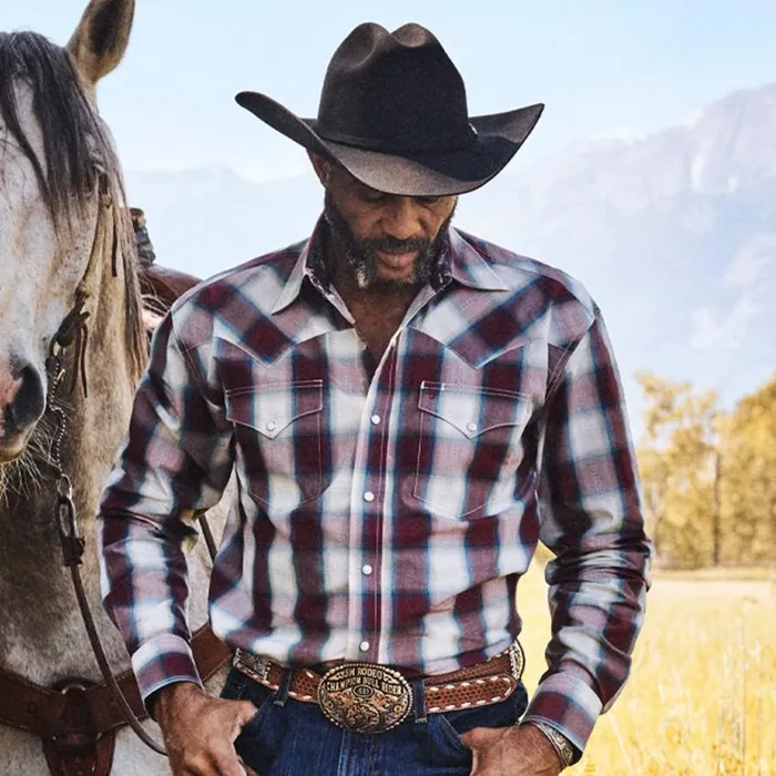 Wine Plaid Shirt Wine Men Stetson Classic Cut