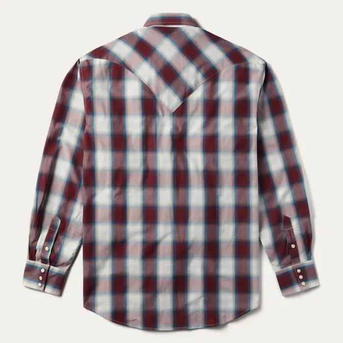 Wine Plaid Shirt Wine Men Stetson Classic Cut