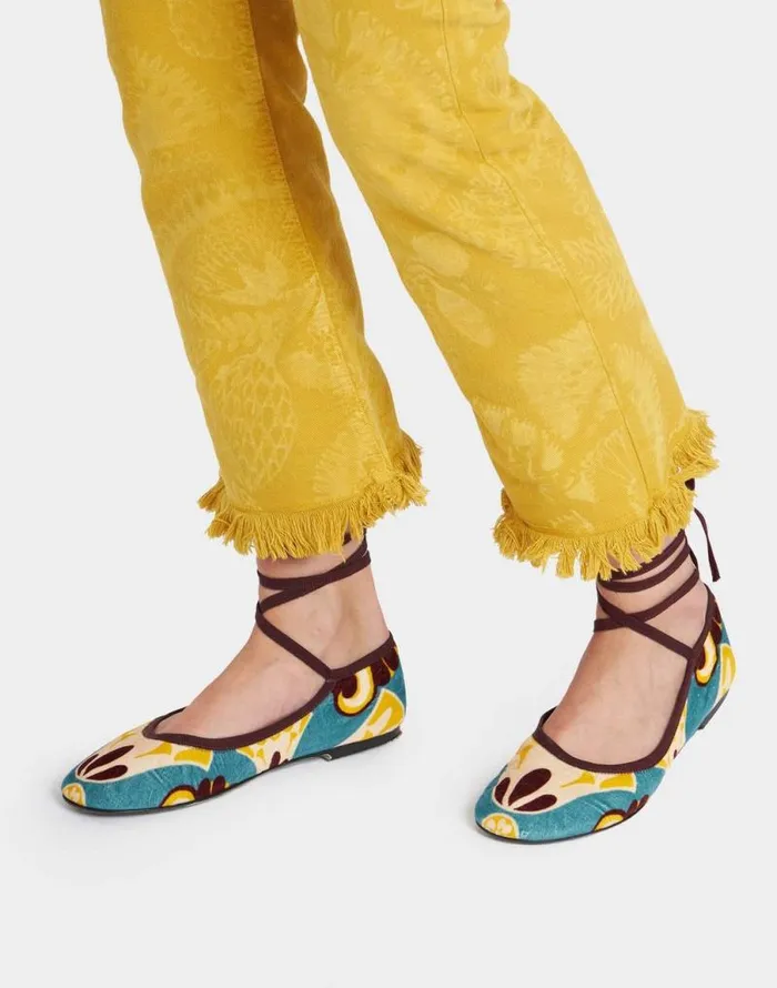 Winter Ballerina Flats Dendera Light Blue Women La Double J Shoes Winter Ballerina Flats Dendera Light Blue Women La Double J Shoes