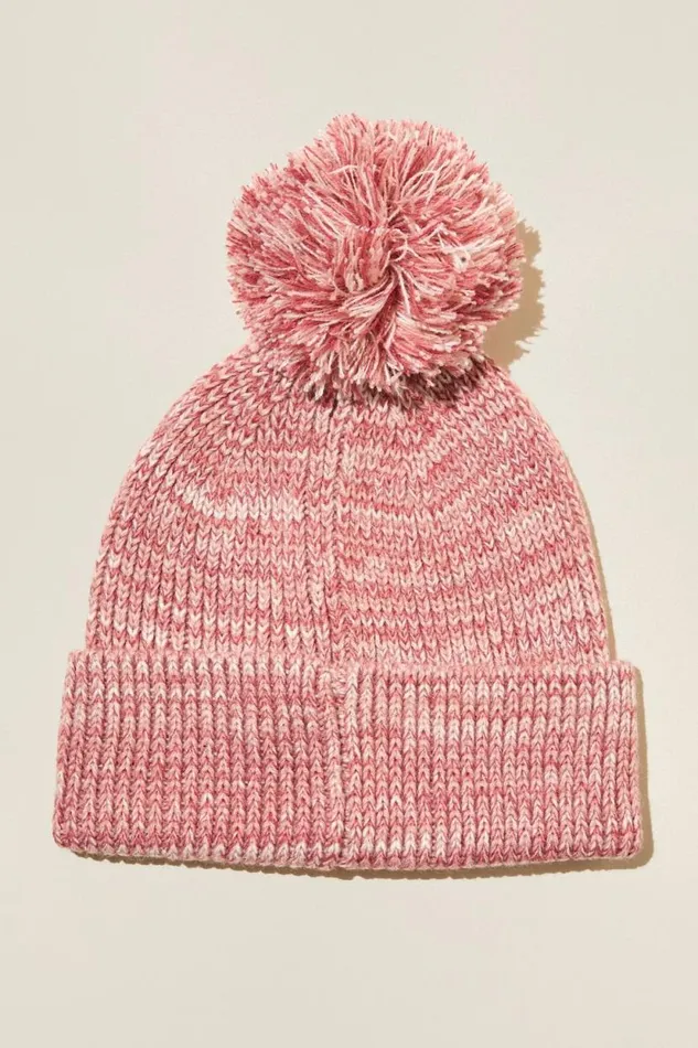 Winter Mixed Knit Beanie Crushed Berry Multi GirlsBoys Cotton On Hats and Beanies