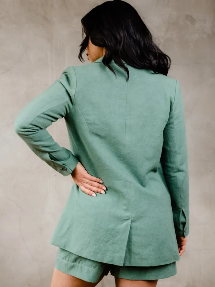Women Able Heather Linen Blazer Driftwood Coats and Jackets