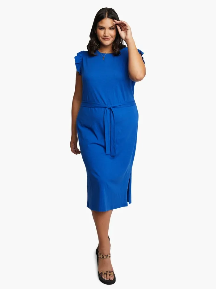 Women Able Toni Ruffle Column Dress Cobalt Blue Dresses and Jumpsuits