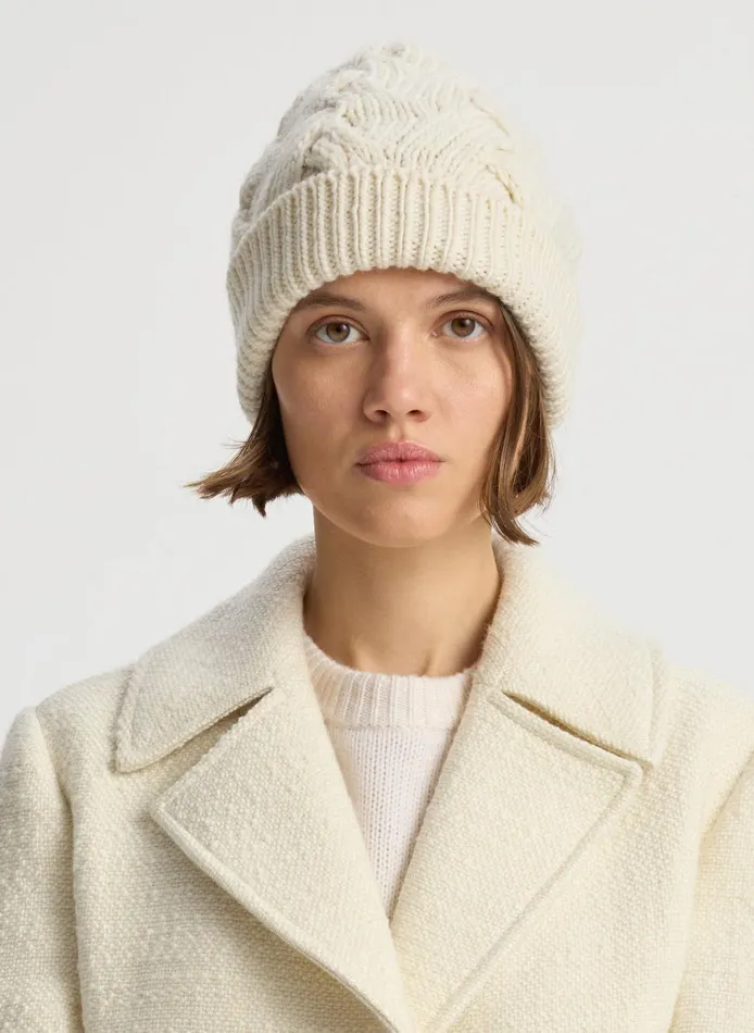 Women Accessories ALC Oliver Wool Beanie Off White