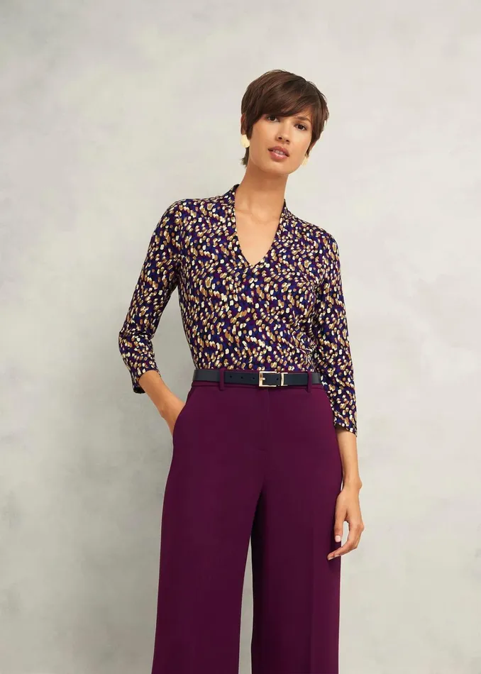Women Aimee Printed Top Purple Multi Hobbs Tops