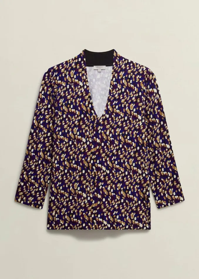 Women Aimee Printed Top Purple Multi Hobbs Tops