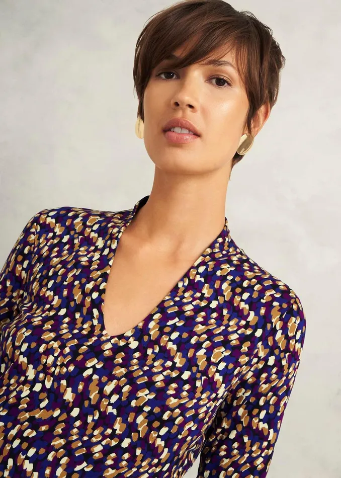 Women Aimee Printed Top Purple Multi Hobbs Tops
