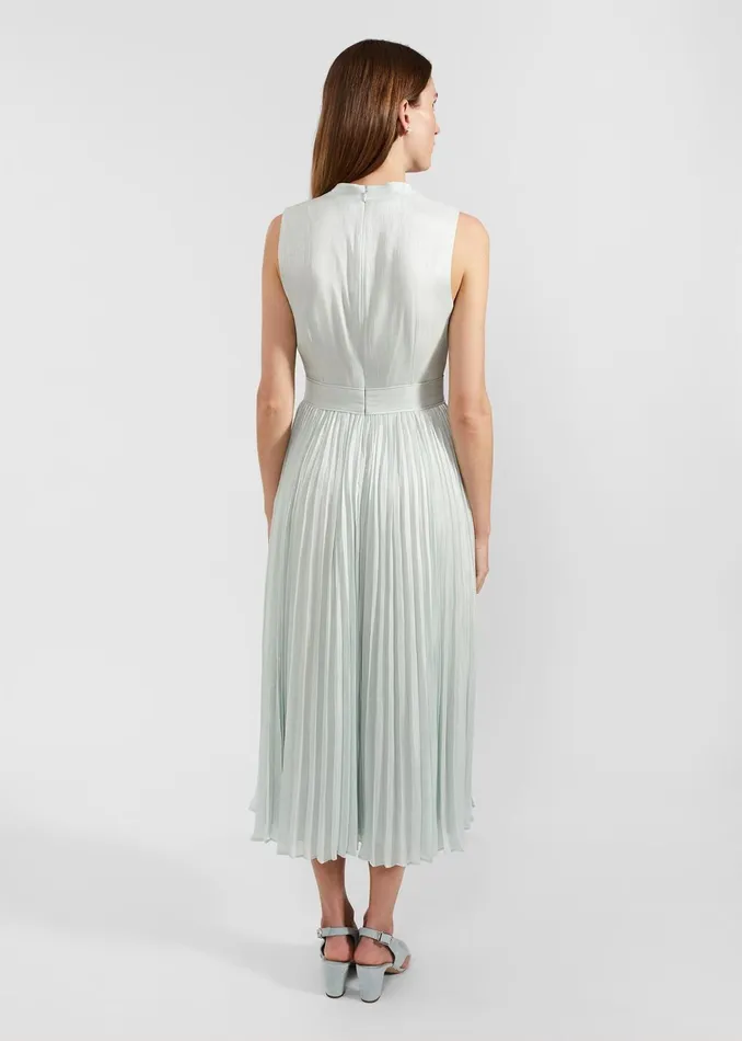 Women Alexandra Pleated Dress Sage Green Hobbs Dresses and Jumpsuits