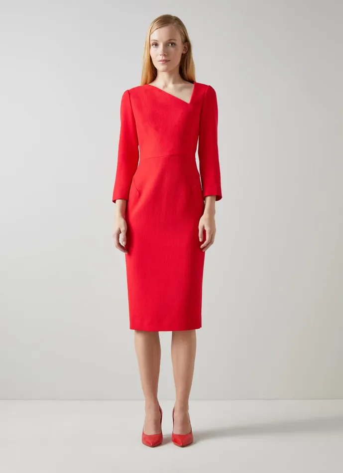 Women Alexis Bright Red Wool Crepe Shift Dress Bright Red LKBennett Dresses Women Alexis Bright Red Wool Crepe Shift Dress Bright Red LKBennett Dresses