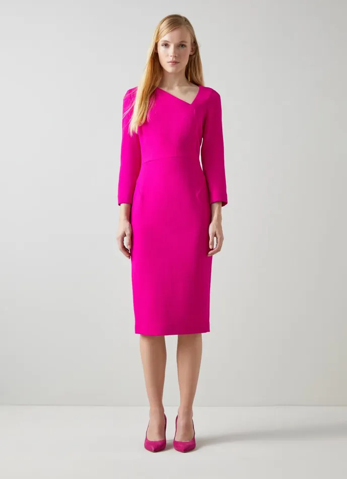 Women Alexis Pink Wool Crepe Shift Dress Orchid LKBennett Dresses Women Alexis Pink Wool Crepe Shift Dress Orchid LKBennett Dresses