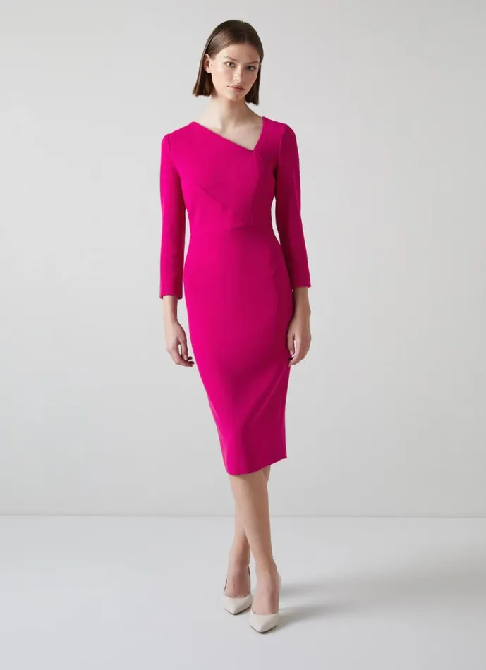 Women Alexis Pink Wool Crepe Shift Dress Pink LKBennett Dresses Women Alexis Pink Wool Crepe Shift Dress Pink LKBennett Dresses