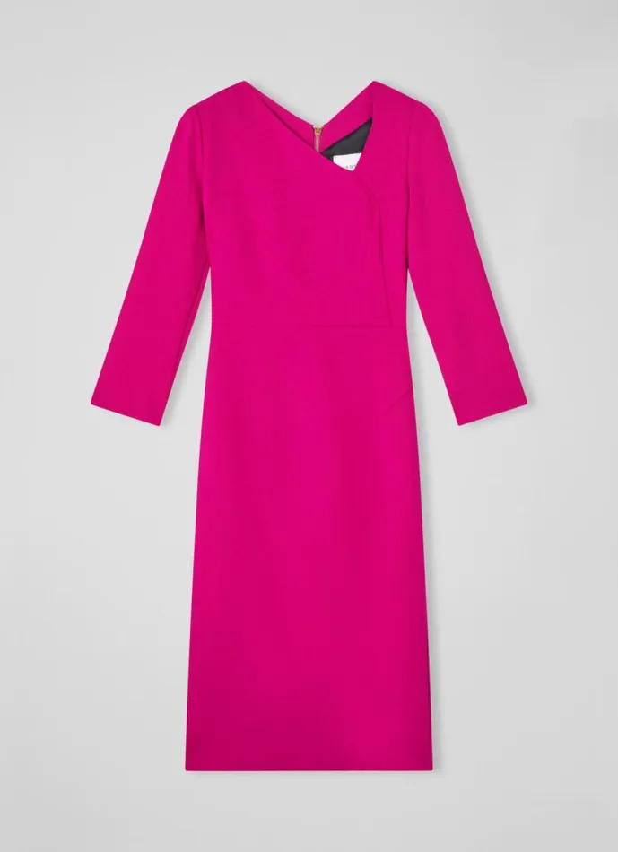 Women Alexis Pink Wool Crepe Shift Dress Pink LKBennett Dresses Women Alexis Pink Wool Crepe Shift Dress Pink LKBennett Dresses