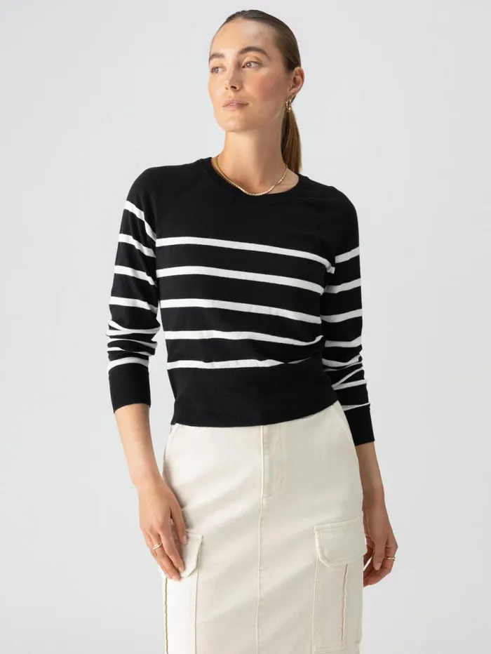 Women All Day Long Sweater Black Chalk Stripe Sanctuary Clothing Sweaters and Cardis Women All Day Long Sweater Black Chalk Stripe Sanctuary Clothing Sweaters and Cardis