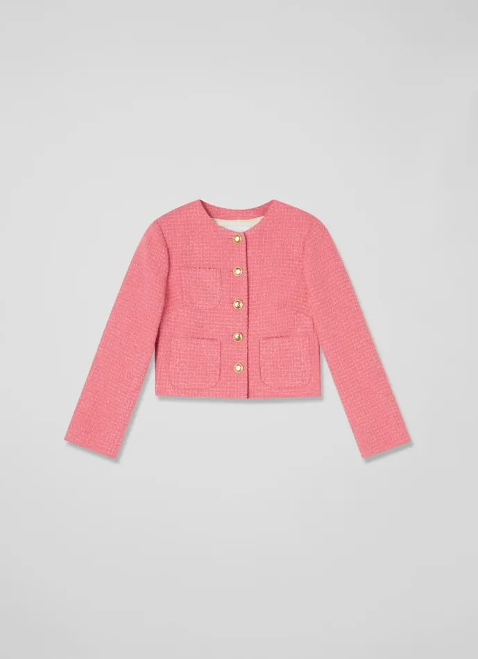 Women Allie Pink Recycled Cotton Italian Tweed Jacket Blush LKBennett Coats and Jackets Women Allie Pink Recycled Cotton Italian Tweed Jacket Blush LKBennett Coats and Jackets