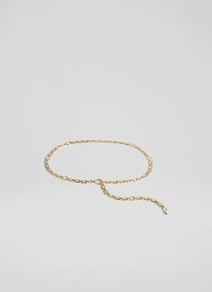 Women Alora Gold Metal Chain Belt LKBennett Belts