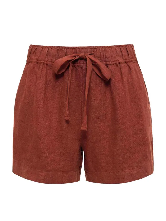 Women Always Linen Standard Rise Short Rich Clay Sanctuary Clothing Shorts