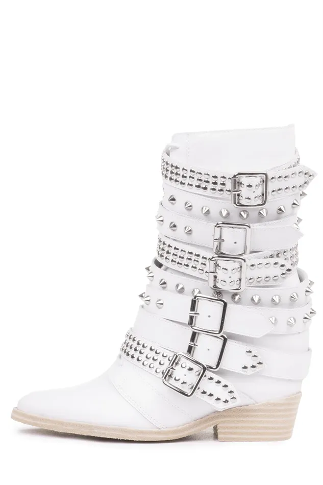 Women Ankle To Mid Jeffrey Campbell DRACOSTUD White Silver
