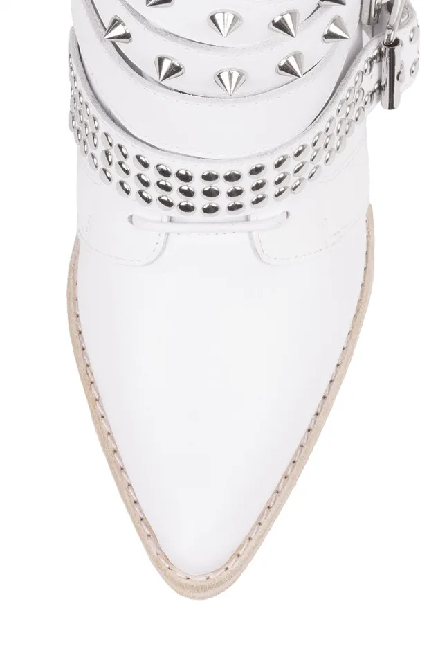 Women Ankle To Mid Jeffrey Campbell DRACOSTUD White Silver