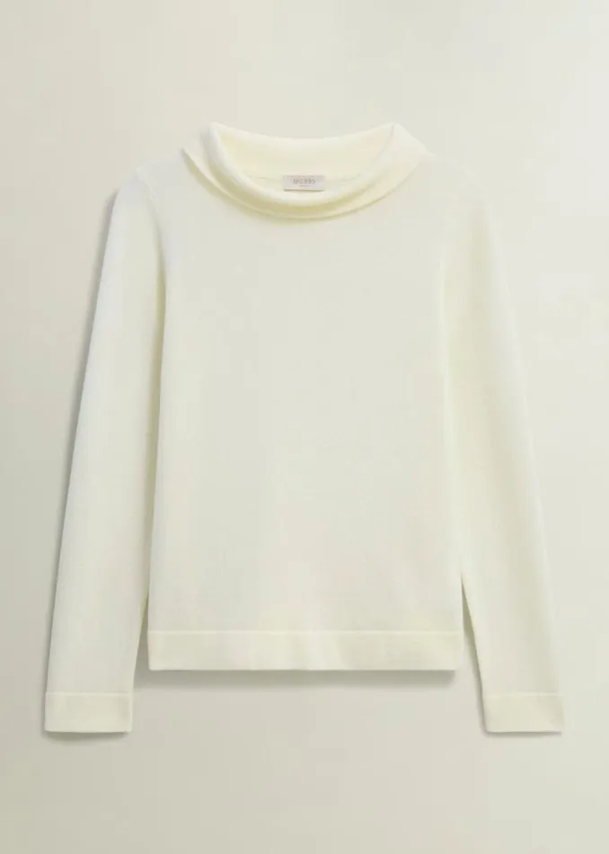 Women Audrey Wool Cashmere Jumper Warm Ivory Hobbs Jumpers and Cardigans
