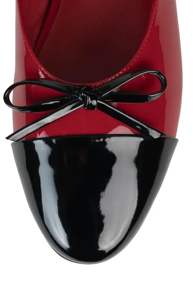 Women Ballet Flats Jeffrey Campbell BALLETM Red Black Patent