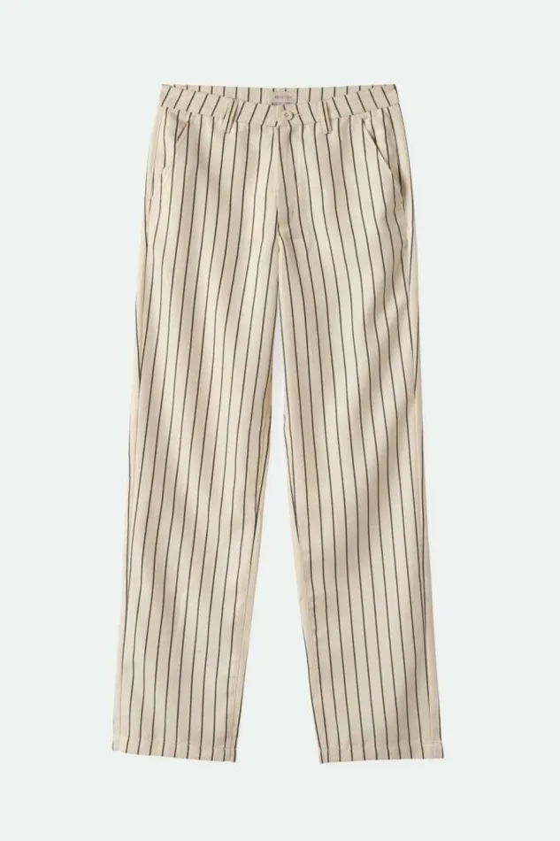 Women Bedford Pant Whitecapwashed Black Pinstripe Brixton Pants
