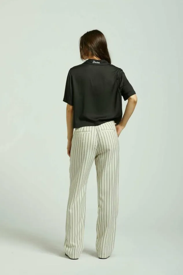Women Bedford Pant Whitecapwashed Black Pinstripe Brixton Pants