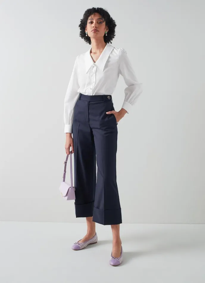 Women Beecham White Cotton Collar Blouse White LKBennett Tops