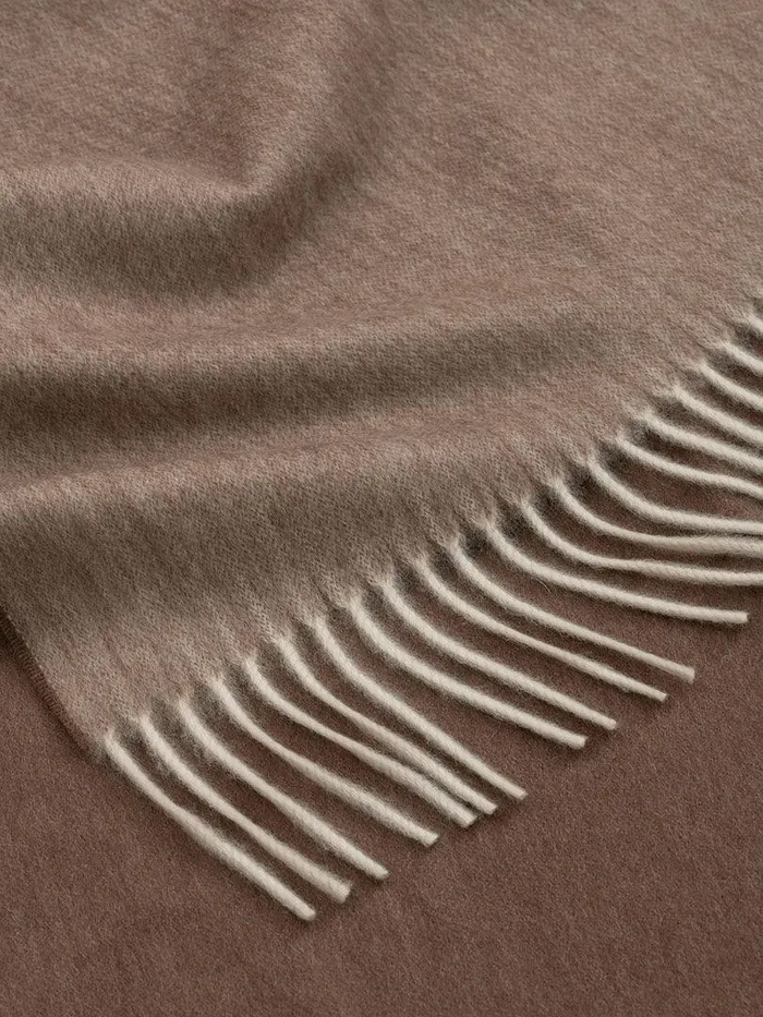 Women Begg X Co Arran Scarf Arran Reversible Cashmere Throw White Mink