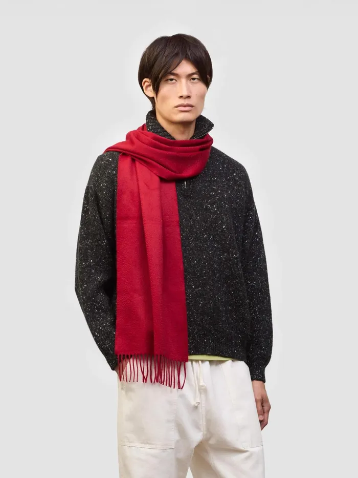 Women Begg X Co Arran Scarf Arran Solid Classic Cashmere Scarf Carmine