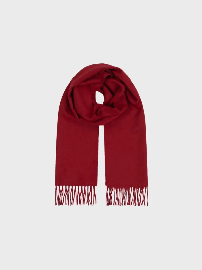 Women Begg X Co Arran Scarf Arran Solid Classic Cashmere Scarf Carmine