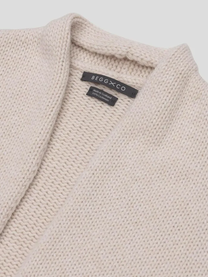 Women Begg X Co Cardigans Beach Comber Cardigan Cashmere Cardigan Pale Cloudbrown Undyed