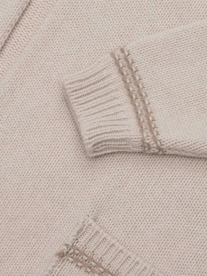 Women Begg X Co Cardigans Beach Comber Cardigan Cashmere Cardigan Pale Cloudbrown Undyed