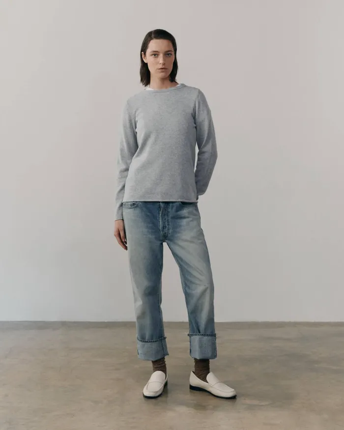 Women Begg X Co Polos and TShirts Luxe Cashmere TShirt Feather Grey