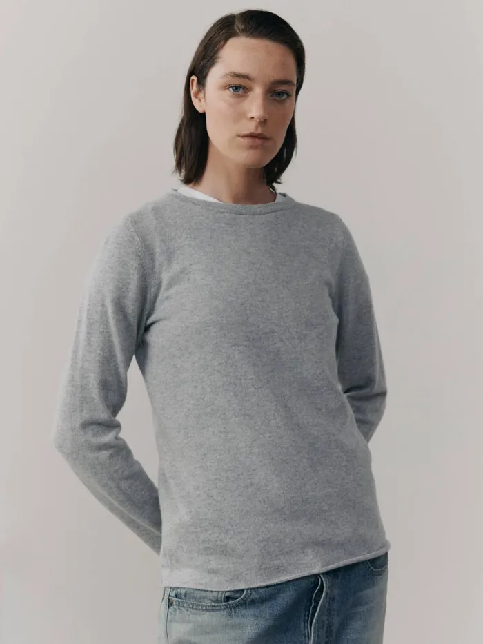 Women Begg X Co Polos and TShirts Luxe Cashmere TShirt Feather Grey