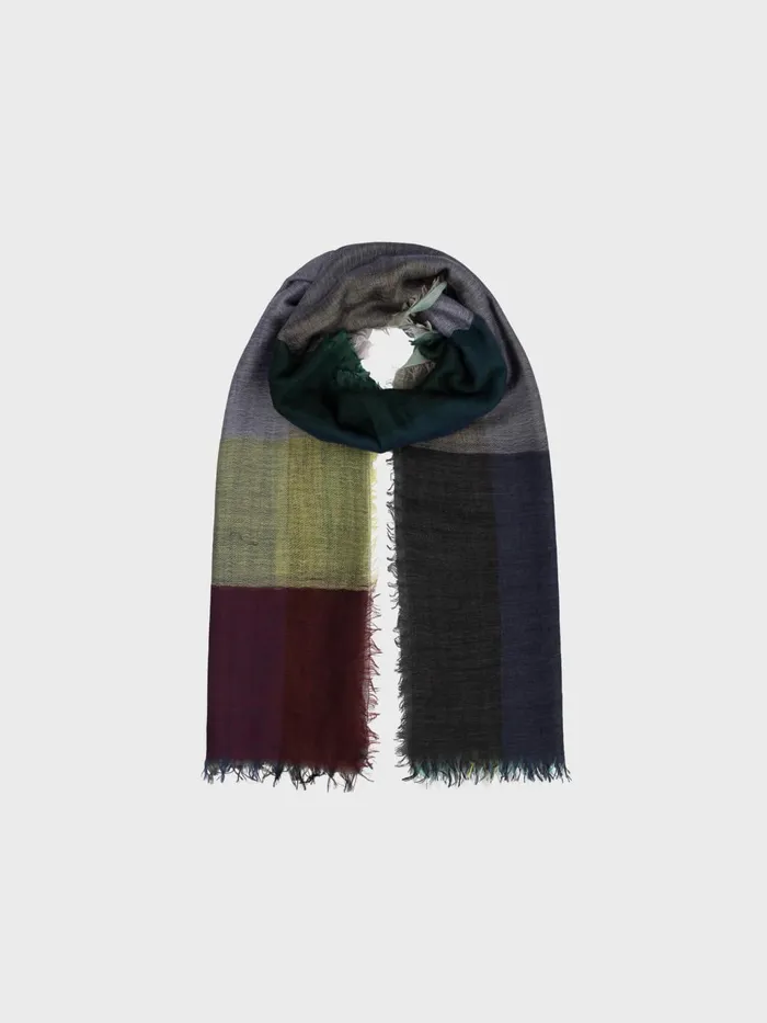 Women Begg X Co Scarves Filigree Nora Super Lightweight Cashmere Scarf Kelp Zest