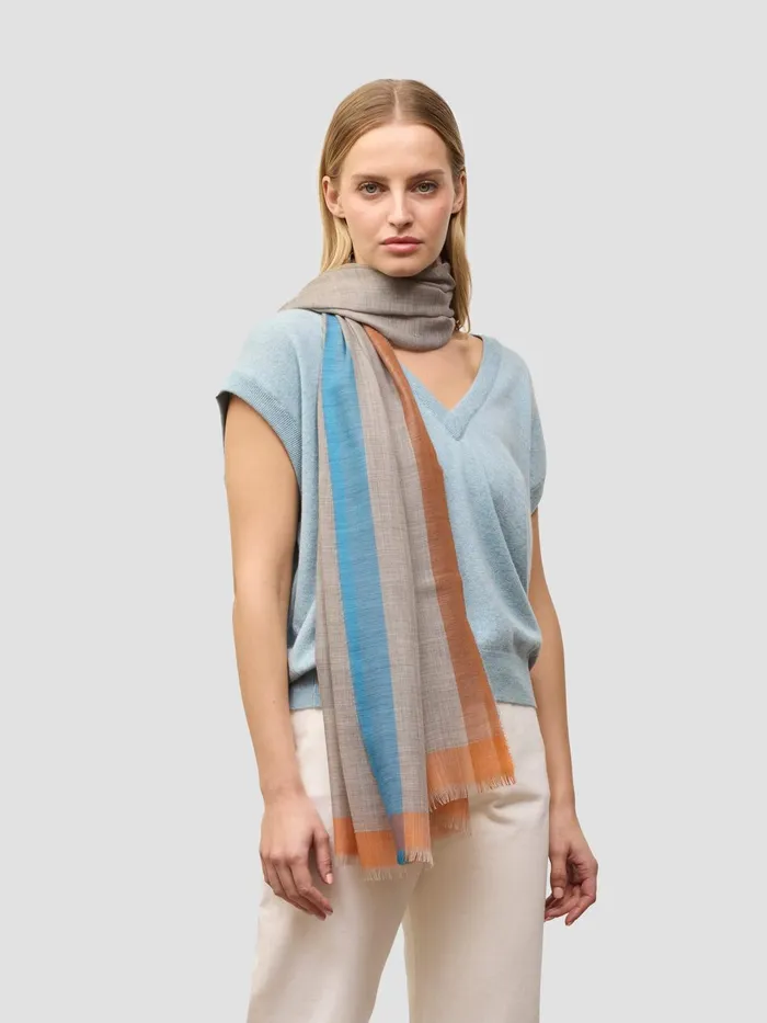 Women Begg X Co Scarves Wispy Peploe Superfine Cashmere Scarf Dark Grey Teal
