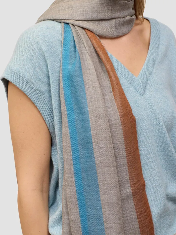 Women Begg X Co Scarves Wispy Peploe Superfine Cashmere Scarf Dark Grey Teal