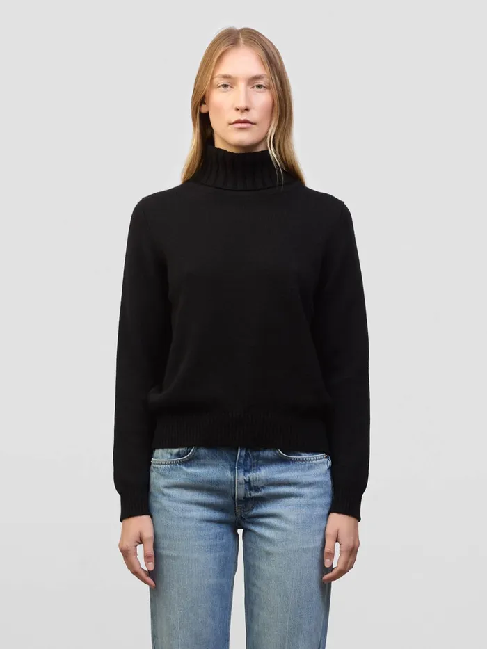 Women Begg X Co Sweaters Hepburn Roll Cashmere Sweater Black