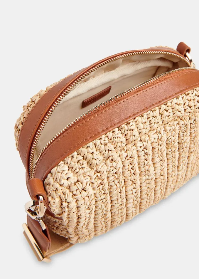 Women Bibi Bags Whistles Neutral Straw Bibi Crossbody Bag