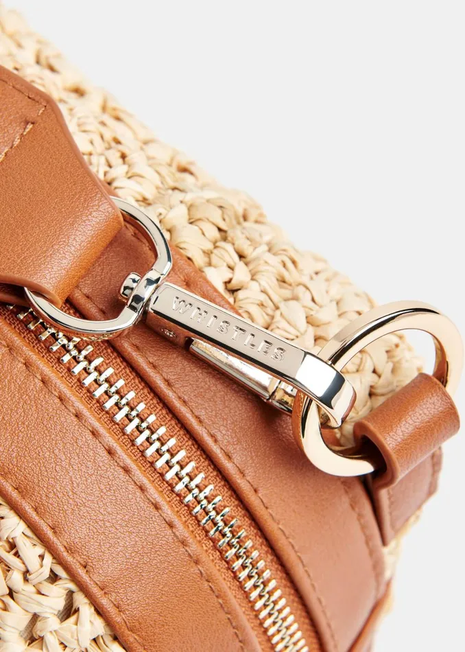 Women Bibi Bags Whistles Neutral Straw Bibi Crossbody Bag