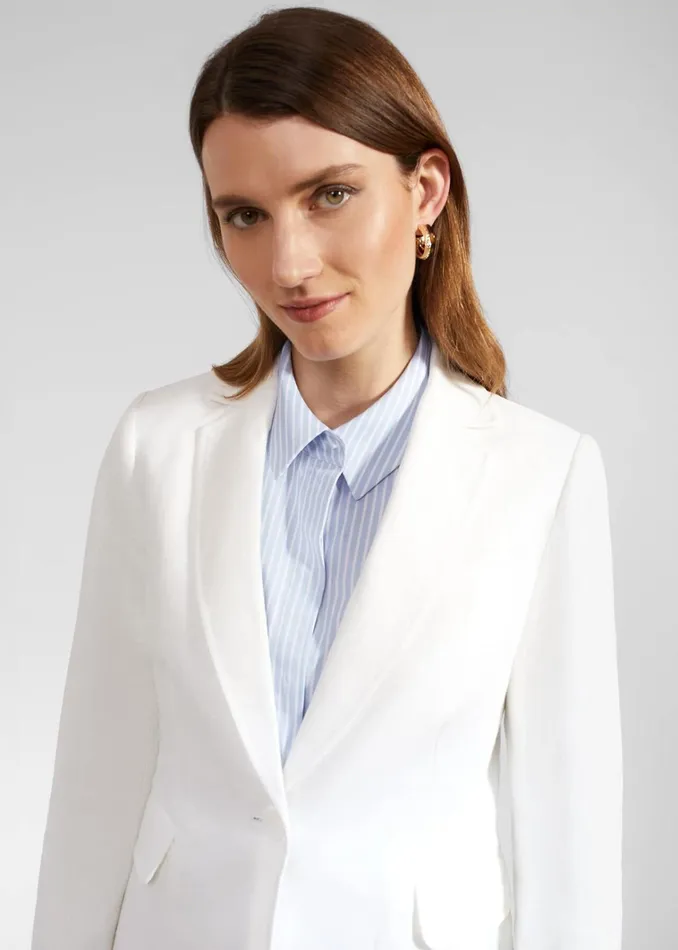 Women Blake Linen Jacket Ivory Hobbs Coats and Jackets