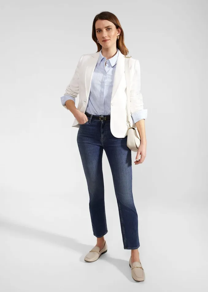 Women Blake Linen Jacket Ivory Hobbs Coats and Jackets