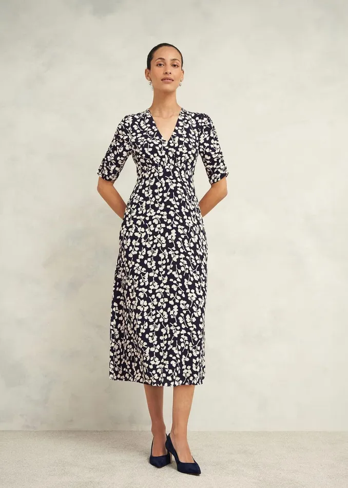 Women Bonnie Dress Navy Cream Hobbs Dresses and Jumpsuits