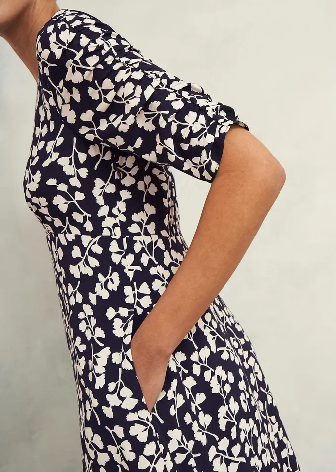 Women Bonnie Dress Navy Cream Hobbs Dresses and Jumpsuits
