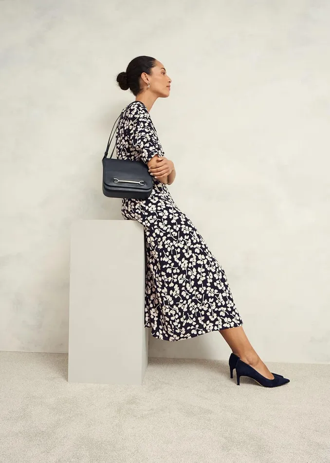 Women Bonnie Dress Navy Cream Hobbs Dresses and Jumpsuits