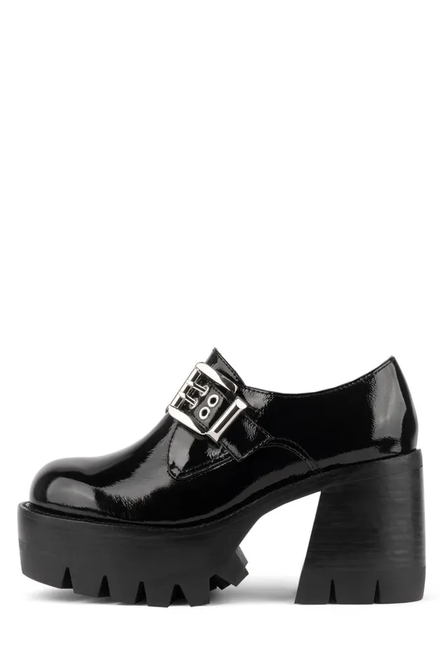 Women Boot Jeffrey Campbell FAIL Black Crinkle Patent