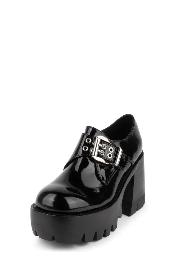 Women Boot Jeffrey Campbell FAIL Black Crinkle Patent